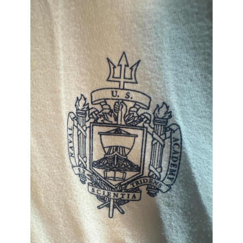 Champion US Naval Academy Ringer T-Shirt White Navy Blue Spellout Men's Large - Picture 3 of 7